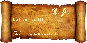 Neiman Judit névjegykártya